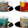 4 Espressotassen mit Künstlermotiven im Set nach Klee