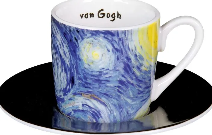 4 Espressotassen mit Künstlermotiven nach van Gogh