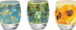 3 Teelichtgläser mit Künstlermotiven nach van Gogh