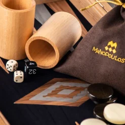 Backgammon, Schwarzeiche mit Walnussintarsien