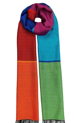 Bunter Seidenschal Fischgrat