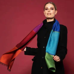 Bunter Seidenschal Fischgrat