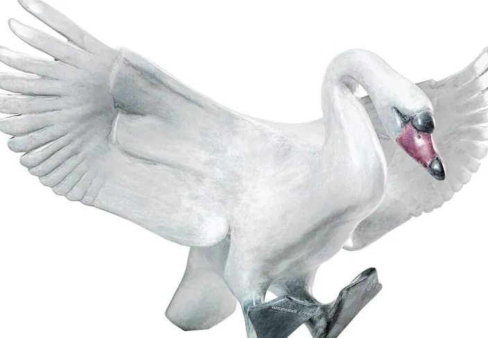 den Hartog, Evert: Skulptur »Landender Schwan«