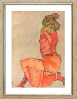 Egon Schiele: Bild »Kniende in orange-rotem Kleid«, 1910