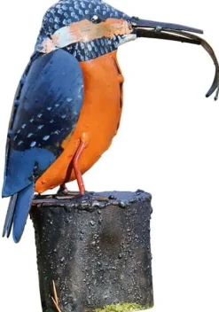 Gartenfigur »Eisvogel mit Fisch«