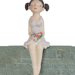 Gartenskulptur »Kantenhocker-Blumenmädchen«