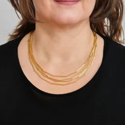 Kette »Streifen«, goldplattiert