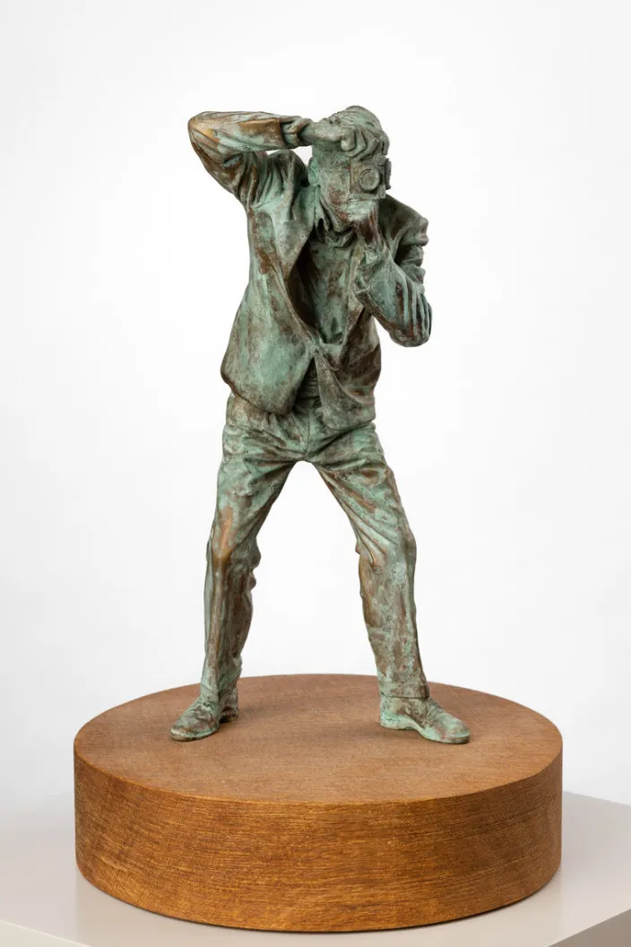 Patinierte Bronze-Skulptur »Fotograf«