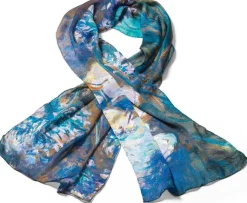 Seidenschal »Gelbe Seerosen und Agapanthus« nach Claude Monet