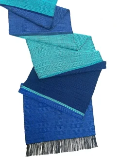 Seidenschal in Blau und Türkis