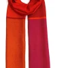 Seidenschal in Rot, Orange und Pink