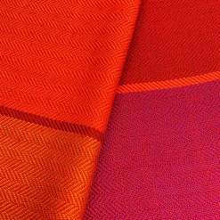 Seidenschal in Rot, Orange und Pink