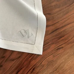 Serviette Leinen »Monogramm«, Weiß