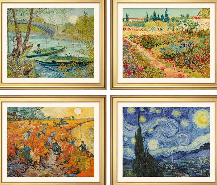 van Gogh, Vincent: 4 Landschaftsbilder im Set